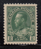 Canada MH Scott #107i 2c George V, Admiral - Unused Stamps