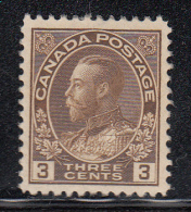 Canada MNH Scott #108 3c George V, Admiral - Unused Stamps