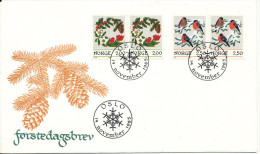 Norway FDC Christmas Complete Set Of 2 Pairs With Cachet 14-11-1985 - FDC