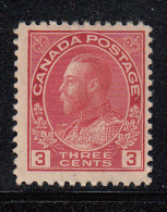 Canada MH Scott #109 3c George V, Admiral - Crease - Unused Stamps