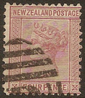 NZ 1874 4d FSF Maroon P12.5 SG 155 U #CD275 - Used Stamps