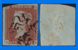 GB 1841-0022, QV 1d Red-Brown MC "L-E", Spacefiller - Oblitérés