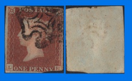 GB 1841-0023, QV 1d Red-Brown MC "L-H", Spacefiller - Used Stamps