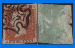 GB 1841-0027, QV 1d Red-Brown MC "Q-F", Spacefiller - Used Stamps