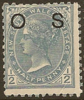 NSW 1892 1/2d Grey Official QV SG O58a HM #CA44 - Nuovi