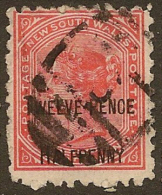 NSW 1891 12 1/2d On 1/- P10 SG 258 U #CA35 - Gebraucht