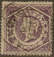 NSW 1860 6d Violet P12 QV SG 148 U #CN167 - Used Stamps