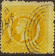 NSW 1860 8d Bright Yellow P13 QV SG 167c U #CN217 - Oblitérés