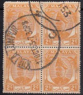 Block Of 4 Used, 2c Selangor 1949, Malaya - Selangor