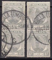 2 Pairs Used, 6c Selangor 1949, Malaya - Selangor