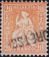 Heimat BE MADRETSCH ~1870 Lang-Stempel Auf 20Rp. Orange Sitzende Helvetia - Gebraucht