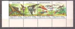 POLAND 1994 AQUARIUM FISHES Set In STRIP MNH - Unused Stamps