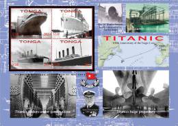 TONGA 2012 - Cent Du Naufrage Du Titanic. - Feuillet De 4v Neufs // Mnh Sheetlet - Tonga (1970-...)