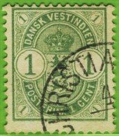 Voyo DANISH WEST INDIES 1900  1c Sc#21 (o)   C - Danish West Indies
