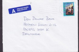 Norway A Prioritaire Par Avion Label BERGEN 1998 Cover Brief To BANK In Denmark Fischerboot In Ålesund Stamp - Cartas & Documentos