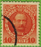 Voyo DANISH WEST INDIES 1907-08  10b Sc#44 (o) - Deens West-Indië