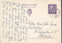 Sweden Postal Stationery Ganzsache Entier 10 Öre SVALÖV LBR. 1945 To STOCKHOLM (2 Scans) - Entiers Postaux