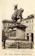 TORINO. Monumento A Filiberto - 2 Scans - Piazze