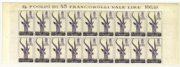 FILATELIA - AFRICA ORIENTALE ITALIANA 3,70 LIRE  BLOCCO DI 18 NUOVO GOMMA INTEGRA ** MNH -  NOUVEAU - NEW - AFFARONE - Africa Oriental Italiana