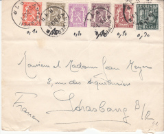 BELGIUM USED COVER 21/06/1949 COB 419, 420, 422, 714, 715 & 768 ANTWERPEN VERS STRASBOURG - 1935-1949 Small Seal Of The State