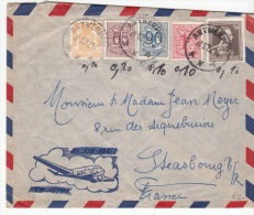 BELGIUM USED COVER 27/10/1952 COB 710, 845, 856, 858 & 859  ANTWERPEN VERS STRASBOURG - 1951-1975 Heraldic Lion