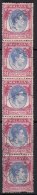 Singapore Used $1.00 Strip Of 5, 1948 / 1949, P 17 1/2 X 18 King George VI, KG, As Scan - Singapore (...-1959)