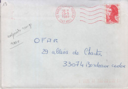 Lettre 13 Marseille Le Merlan 29-9 1989 Flamme O= Curiosité: Empreinte Sécap Rouge Au Lieu De Noire. - Cartas & Documentos