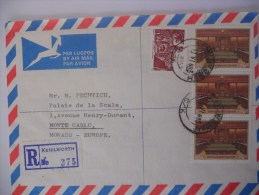 Afrique Du Sud Lettre Recommande De Kenilworth 1985 Pour Monaco - Storia Postale