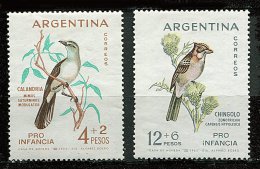 Argentine ** N° 663/664 - Oiseaux : Bruant - Ungebraucht