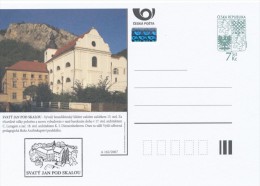 Czech Rep. / Postal Stationery (2007) Monasteries Of The Czech Republic - Cachet (162) Svaty Jan Pod Skalou (I6598) - Abdijen En Kloosters