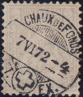 Heimat NE Chaux De Fonds 1872-06-07 Voll-Stempel Auf 2Rp. Grau Sitzende Zu#28 - Oblitérés