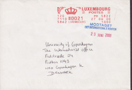 Luxembourg 2000 Meter Stamp Cover Lettre To Denmark Crown Krone Cachet - Brieven En Documenten