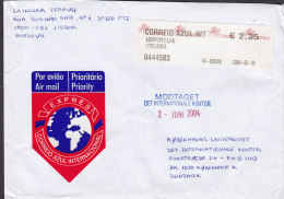 Portugal Airmail EXPRÉS Label Registered Recommandé Certificado Einschreiben LISBOA AEROPORTO 2004 Cover Letra Denmark - Briefe U. Dokumente