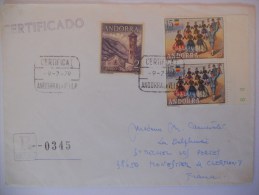 Andorre Espagnol Lettre Recommande De Andorra La Vella 1979 Pour Monestier - Lettres & Documents