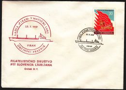 Yugoslavia 1959, Illustrated Cover "Ship Piran"  W./ Special Postmark " Piran" ,ref.bbzg - Cartas & Documentos