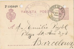 9879. Entero Postal ARENYS De MAR (barcelona) 1924 - 1850-1931