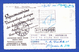 CARTE POSTALE -- CACHET ELVAS, 15.SET.57 + "" REEESPEDIDO "" - Storia Postale