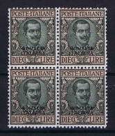 Italiana Somalia: 1926  Sa 104  , Mi.105 , MNH/** 4 Block Cat Value Sa € 1100,- ++ Brown Spot In Gum - Somalie