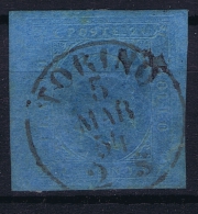 Italy  Sardegna 1851 Sa 4, Mi. 4  Used,  Some Paper On Back - Sardaigne