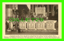 NEW YORK CITY, NY - CATHEDRAL OF ST JOHN THE DIVINE - CHOIR PARAPET, NORTH HALF  - PUB. BY LAYMEN'S CLUB, 1922 - - Churches