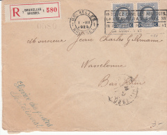 BELGIUM REGISTERED COVER 01/03/1925 COB 213 BRUXELLES VERS WASSELONNE - 1921-1925 Small Montenez