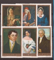 1971 1438-43  ARTE  JUGOSLAVIJA JUGOSLAWIEN GEMAELDE PORTRAETS  MNH - Unused Stamps
