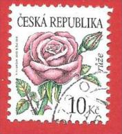 REPUBBLICA CECA CESKA USATO - 2008 - Flowers: Rose - 10 Kč - Michel CZ 542 - Oblitérés