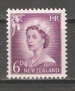 New Zealand 1955,Queen Elizabeth II,6p,Sc 311,VF MNH** - Neufs