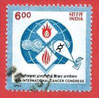 INDIA USATO - 1994 - XVI International Cancer Congress, New Delhi - 6 India Rupee - Michel IN 1435 - Gebraucht