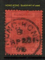 HONG KONG   Scott  # 44 F-VF USED - Gebraucht