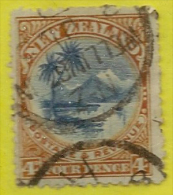 NZ 1898 4d Lake Taupo Rev Wmk SG 322x FU ZZ01 - Used Stamps