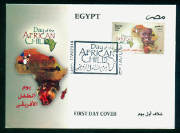 EGYPT / 2014 / DAY OF THE AFRICAN CHILD / MAP / MUSIC / AFRICAN DRUM / FDC - Storia Postale