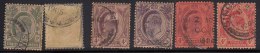 Edward Used 6 Diff., Straits Settlements, Malaya, (Lot E) - Straits Settlements