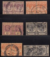 6 Pairs Used, Strait Settlements, Malaya, - Straits Settlements